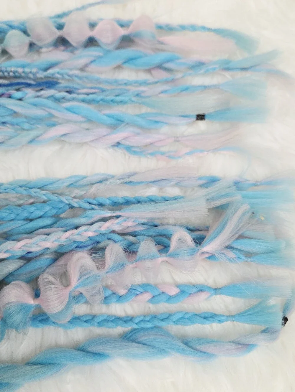Handmade Synthetic Braid Hair Extensions - Blue/Purple rave Festival Dragon